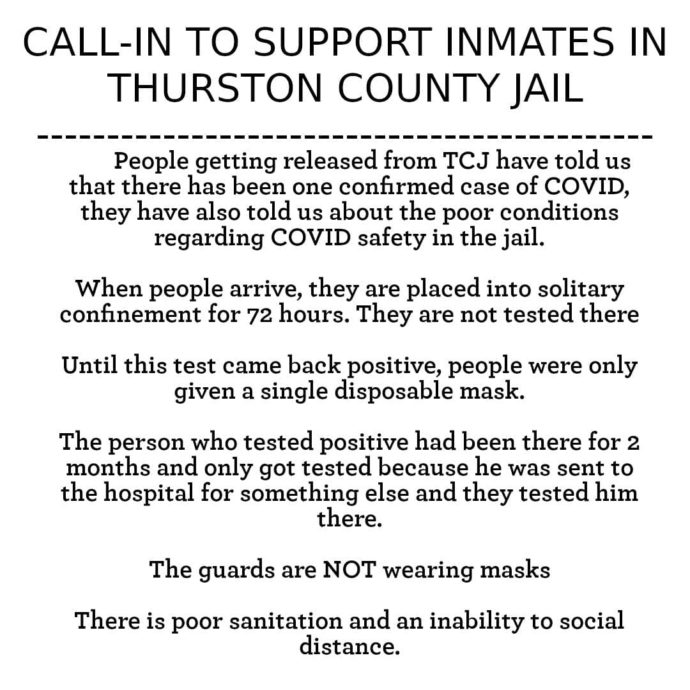 Call-In to Support Inmates at the Thurston County Jail – PUGET SOUND